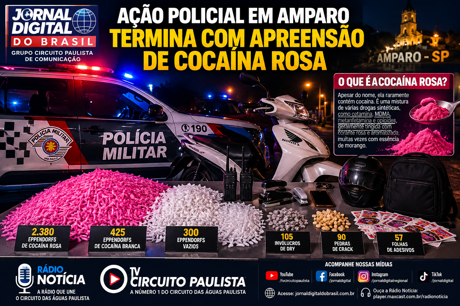 AÇÃO POLICIAL EM AMPARO TERMINA COM APREENSÃO DE MILHARES DE PORÇÕES DE DROGAS