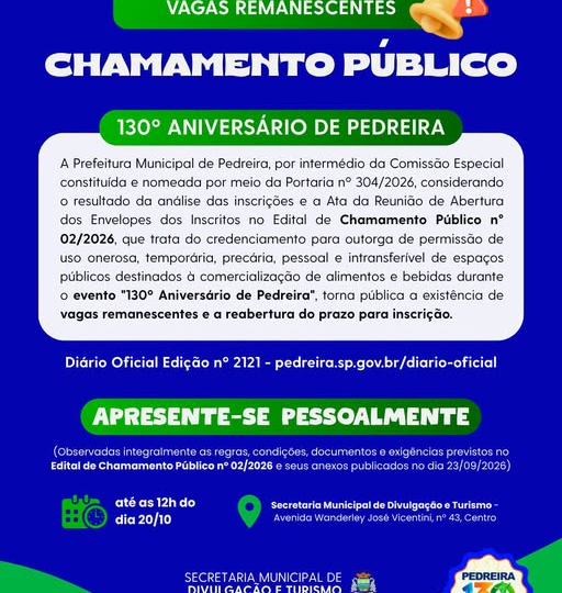 CHAMAMENTO PÚBLICO