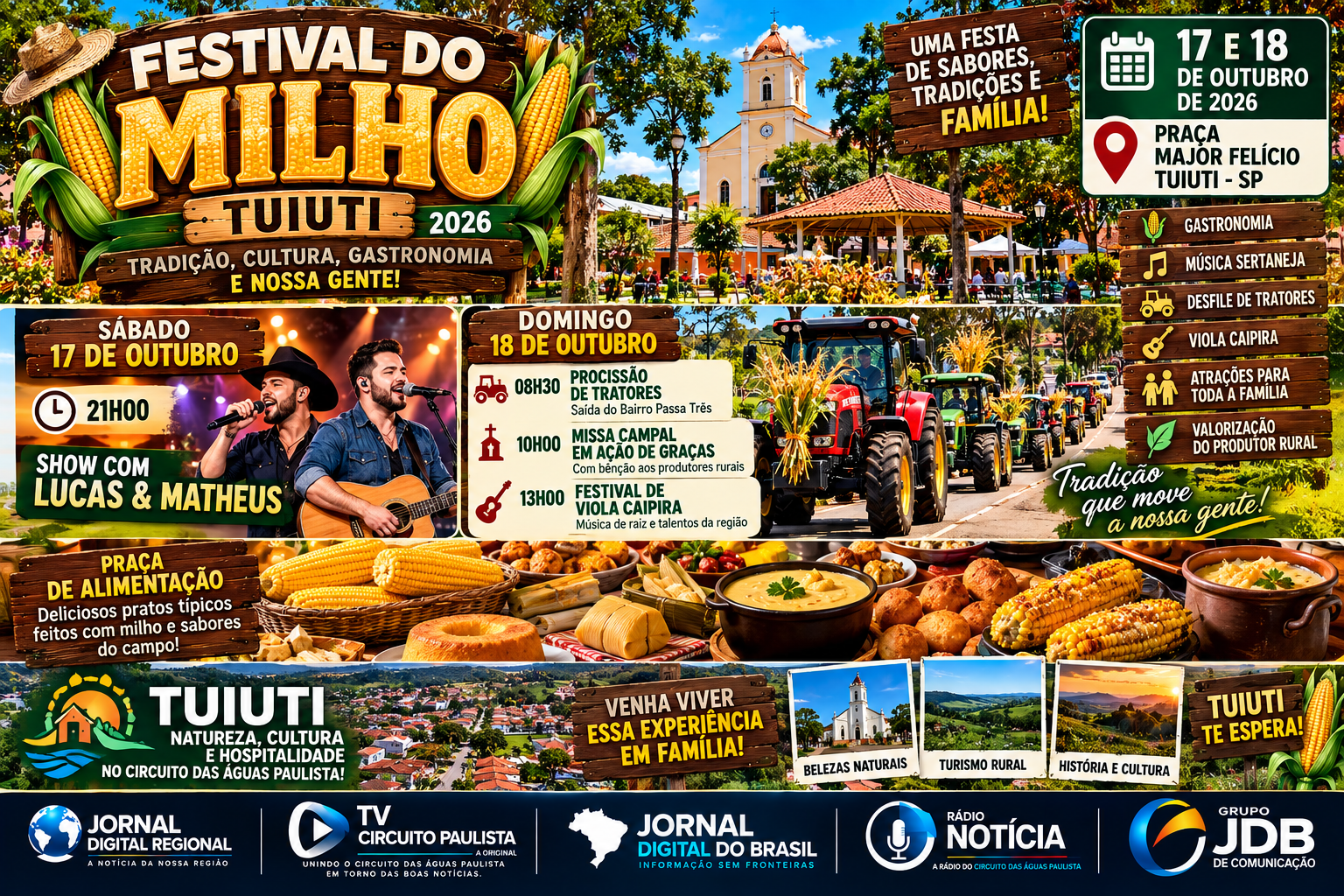 FESTIVAL DO MILHO EM TUIUTI PROMETE UM FIM DE SEMANA DE SABORES, TRADIÇÃO E CULTURA CAIPIRA