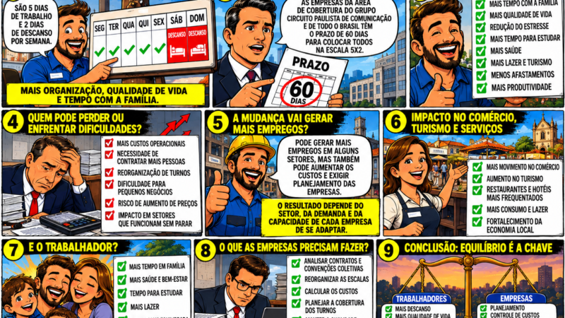 ESCALA 5X2: QUEM GANHA E QUEM PERDE COM A MUDANÇA NA JORNADA DE TRABALHO?