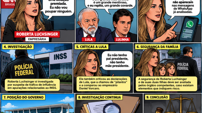 🚨AGORA: “Eu não sou sócia do Lulinha, eu sou sócia do Lula”, dispara Roberta Luchsinger .