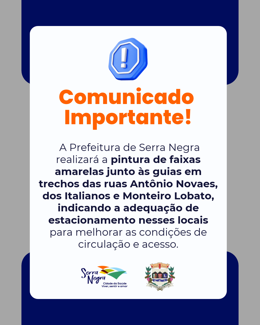 SERRA NEGRA – Prefeitura implantará sinalização para melhorar circulação e acesso em vias de Serra Negra .