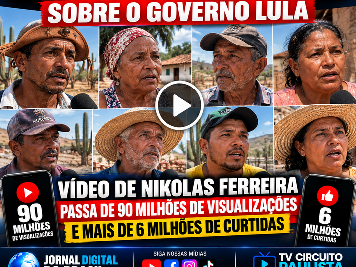 VÍDEO DE NIKOLAS FERREIRA SOBRE NORDESTINOS CRÍTICOS A LULA TERIA SUPERADO 90 MILHÕES DE VISUALIZAÇÕES
