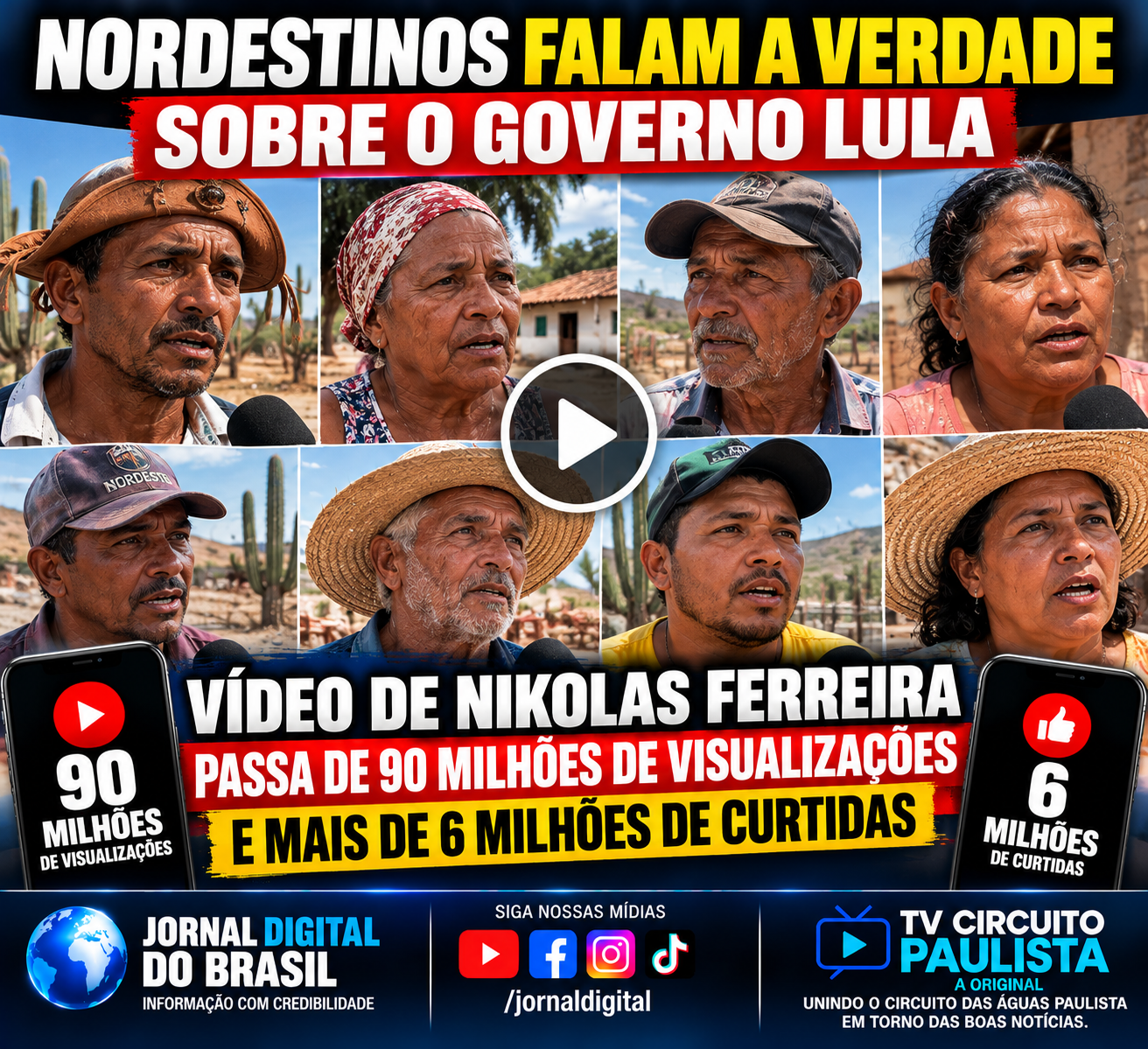 VÍDEO DE NIKOLAS FERREIRA SOBRE NORDESTINOS CRÍTICOS A LULA TERIA SUPERADO 90 MILHÕES DE VISUALIZAÇÕES