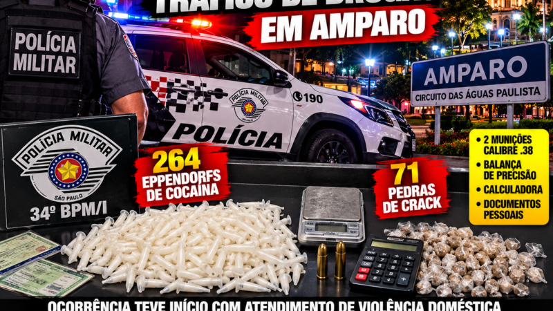 POLÍCIA MILITAR PRENDE DOIS HOMENS POR TRÁFICO DE DROGAS EM AMPARO
