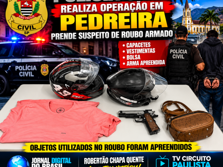 POLÍCIA CIVIL REALIZA OPERAÇÃO EM PEDREIRA E PRENDE SUSPEITO DE ROUBO ARMADO