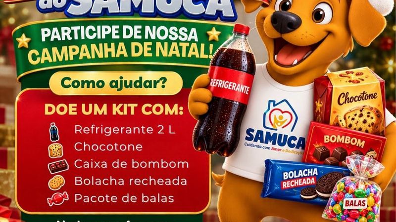 O SAMUCA – Serviço de Atendimento a Mulher, Criança e Adolescente de Pedreira, está realizando a Campanha Natal Solidário 2026, com o objetivo de arrecadar doações para a montagem de um Kit para presentear as crianças assistidas pela entidade e suas famílias.