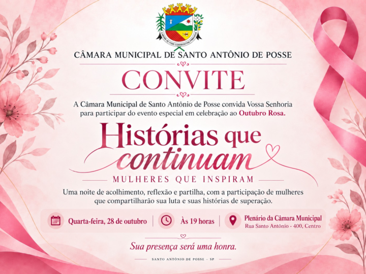 Câmara Municipal promove evento especial do Outubro Rosa com histórias de luta e superação