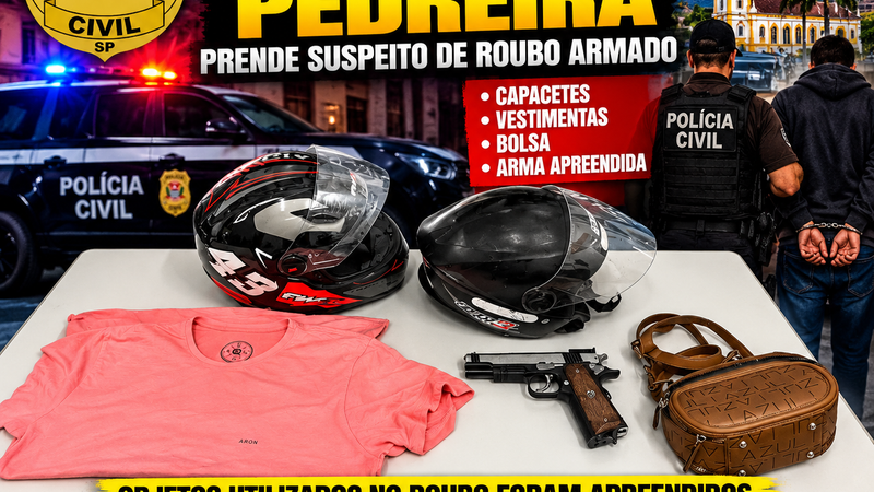 POLÍCIA CIVIL REALIZA OPERAÇÃO EM PEDREIRA E PRENDE SUSPEITO DE ROUBO ARMADO