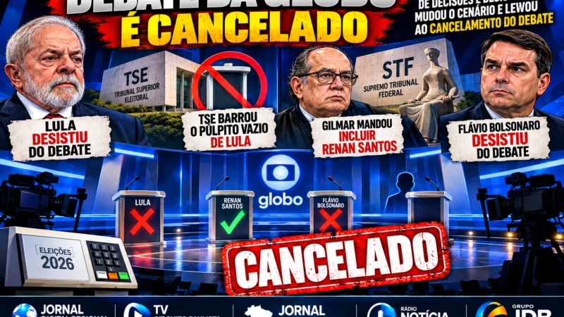 DEBATE DA GLOBO É CANCELADO APÓS DECISÕES DO TSE E STF E DESISTÊNCIA DE FLÁVIO BOLSONARO