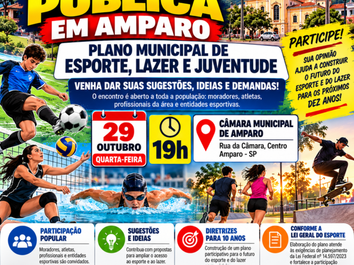AMPARO REALIZA AUDIÊNCIA PÚBLICA PARA DEFINIR O FUTURO DO ESPORTE E DO LAZER NOS PRÓXIMOS DEZ ANOS