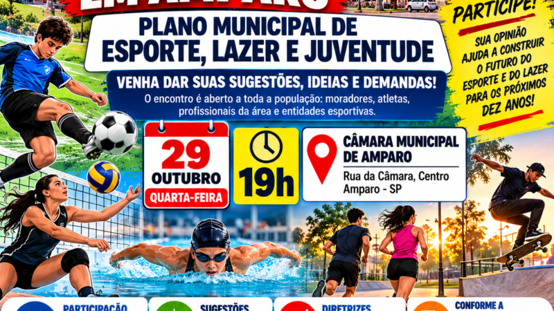 AMPARO REALIZA AUDIÊNCIA PÚBLICA PARA DEFINIR O FUTURO DO ESPORTE E DO LAZER NOS PRÓXIMOS DEZ ANOS