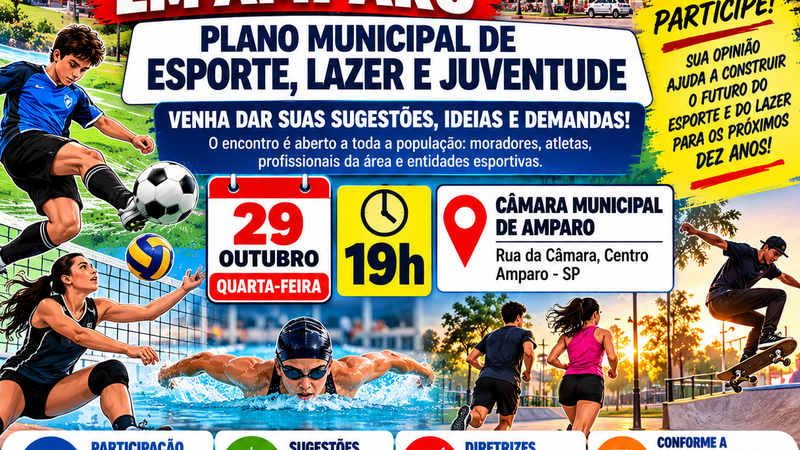 AMPARO REALIZA AUDIÊNCIA PÚBLICA PARA DEFINIR O FUTURO DO ESPORTE E DO LAZER NOS PRÓXIMOS DEZ ANOS