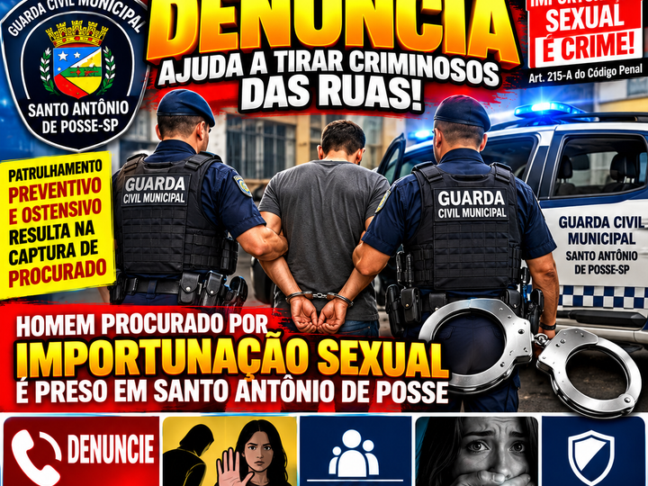 JACK PRESO – GUARDA CIVIL MUNICIPAL CAPTURA PROCURADO POR IMPORTUNAÇÃO SEXUAL EM SANTO ANTÔNIO DE POSSE