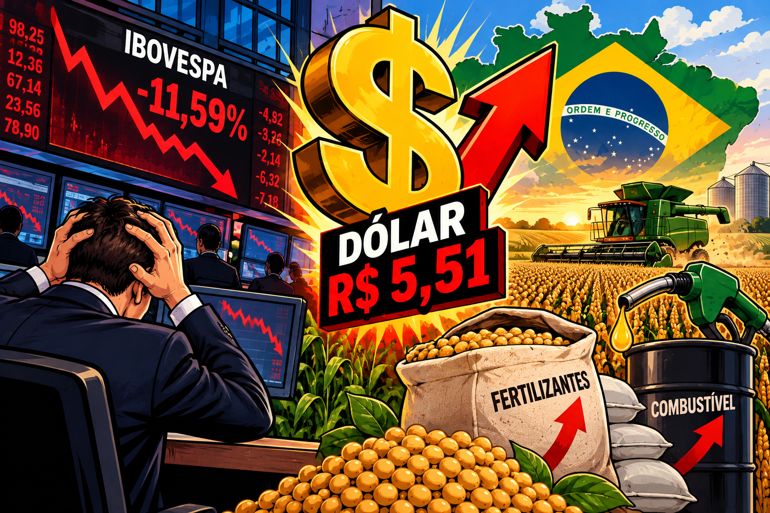 DÓLAR SOBE NO EXTERIOR E AÇÕES BRASILEIRAS CAEM APÓS RESULTADO ELEITORAL; AGRONEGÓCIO ENTRA NO RADAR