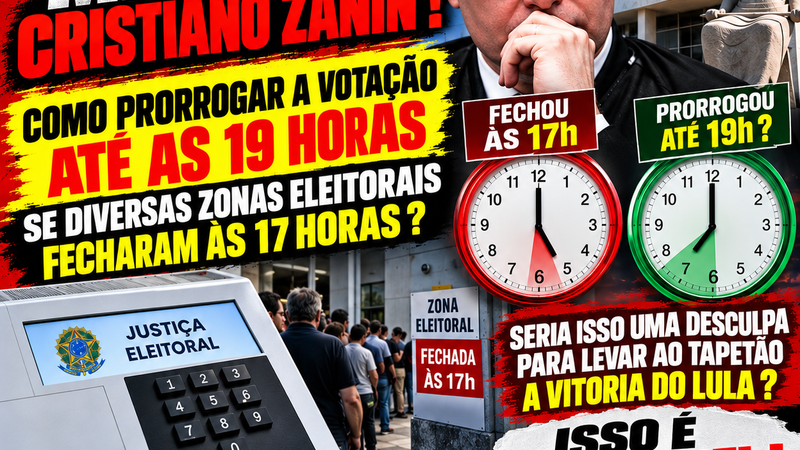ZANIN, EXPLIQUE-SE! COMO FICA A REGRA ELEITORAL DIANTE DA POLÊMICA SOBRE O HORÁRIO DE VOTAÇÃO? SERIA DOIS PESOS E DUAS MEDIDAS ???????