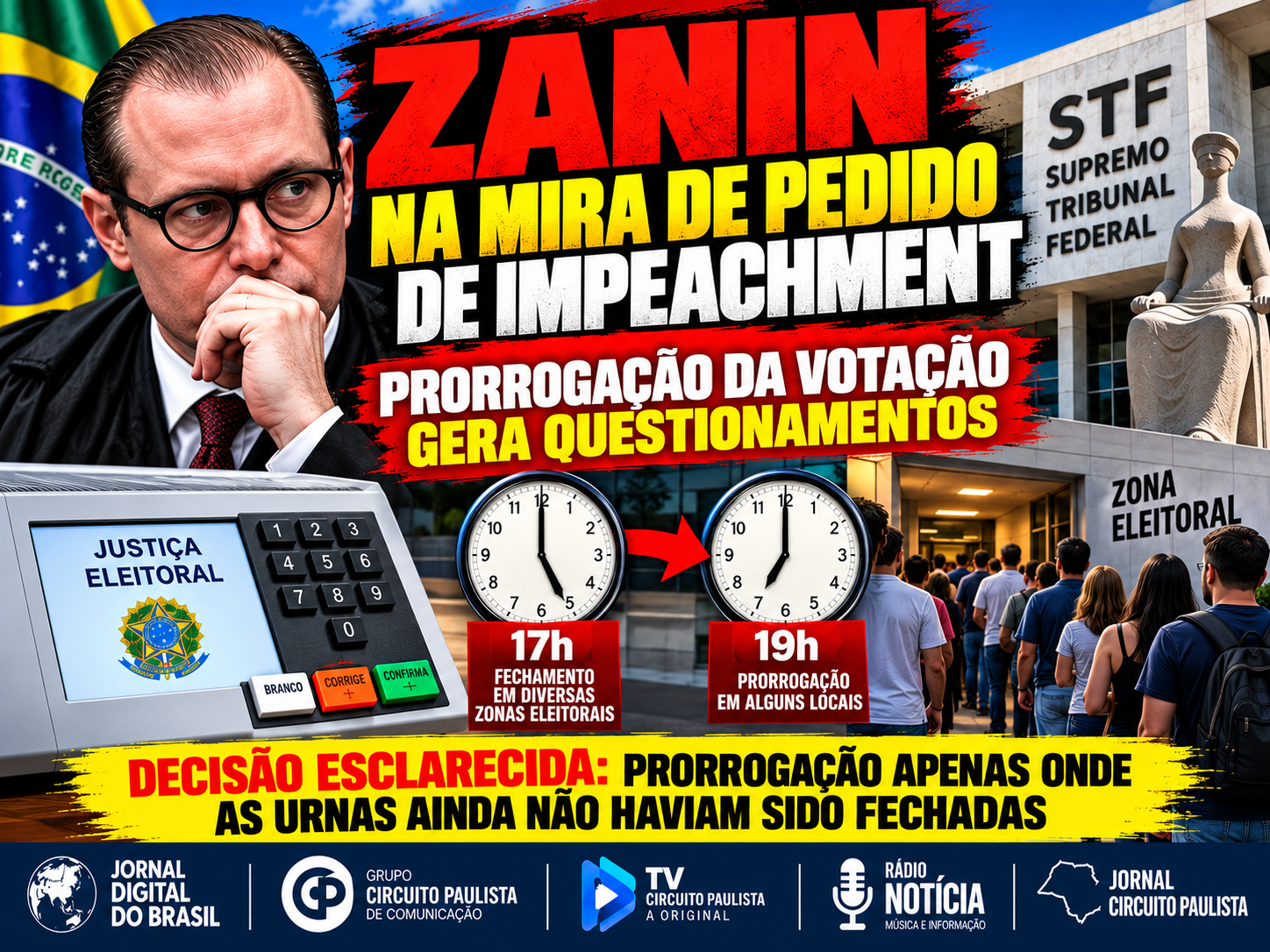 CRISTIANO ZANIN ENTRA NA MIRA DE PEDIDOS DE IMPEACHMENT APÓS PRORROGAÇÃO DA VOTAÇÃO ATÉ AS 19H