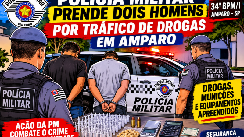 POLÍCIA MILITAR PRENDE DOIS HOMENS POR TRÁFICO DE DROGAS EM AMPARO
