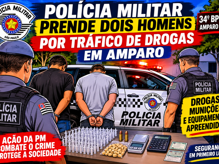 POLÍCIA MILITAR PRENDE DOIS HOMENS POR TRÁFICO DE DROGAS EM AMPARO
