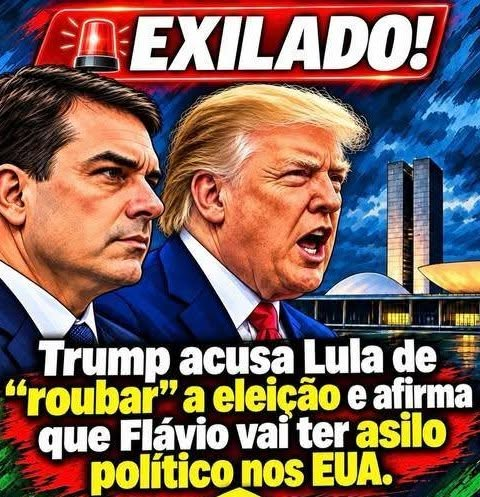 TRUMP QUESTIONA ELEIÇÕES NO BRASIL E DIZ QUE APROVARIA ASILO POLÍTICO PARA FLÁVIO BOLSONARO NOS EUA
