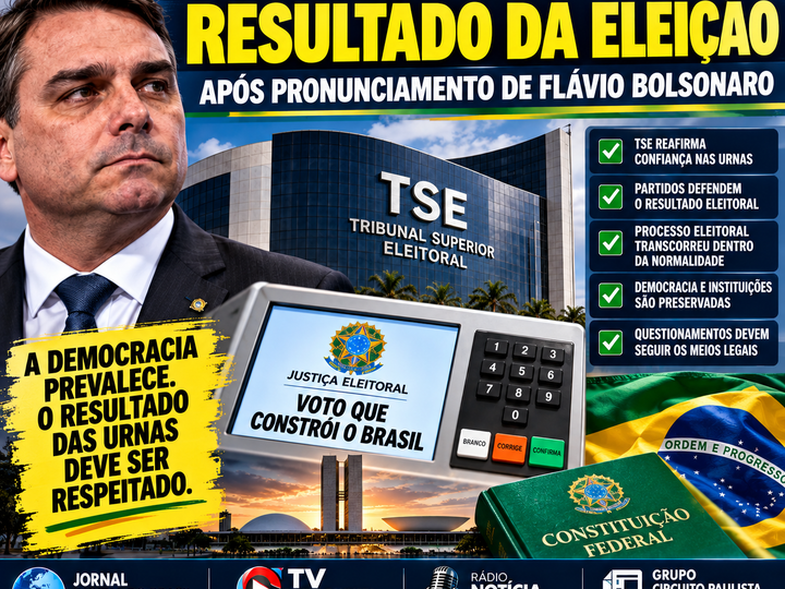 TSE E PARTIDOS POLÍTICOS REAFIRMAM LEGITIMIDADE DAS URNAS APÓS CARTA DE FLÁVIO BOLSONARO