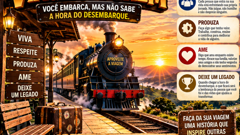 A VIDA É COMO UMA VIAGEM DE TREM: VOCÊ EMBARCA, MAS NÃO SABE A HORA DO DESEMBARQUE