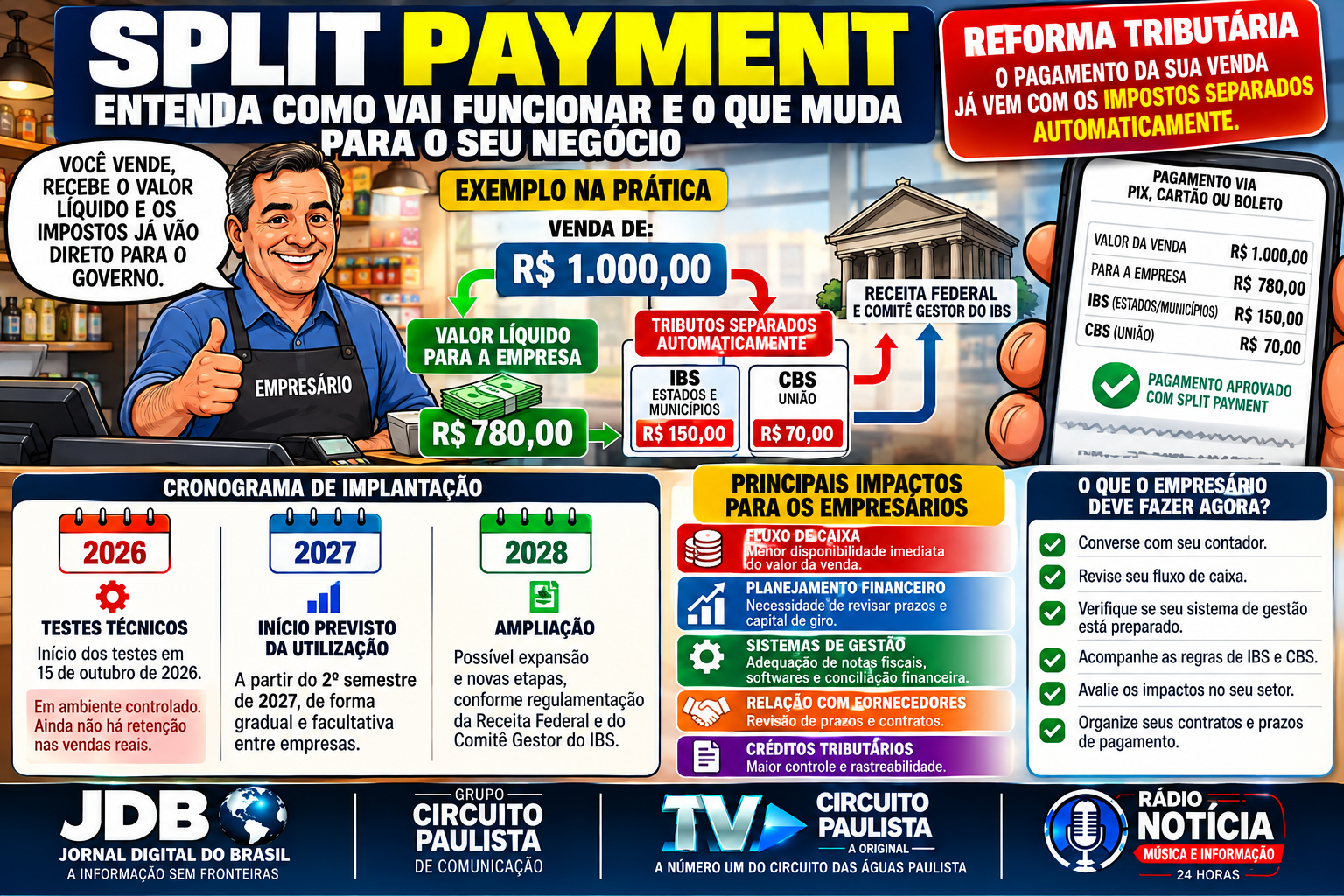 ESTÁ CHEGANDO A HORA DA QUEBRADEIRA – SPLIT PAYMENT: REFORMA TRIBUTÁRIA MUDA A FORMA DE RECOLHIMENTO DOS IMPOSTOS E EXIGE ADAPTAÇÃO DAS EMPRESAS