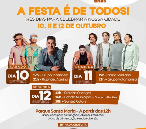 PROGRAMAÇÃO DE ANIVERSÁRIO DE JAGUARIÚNA