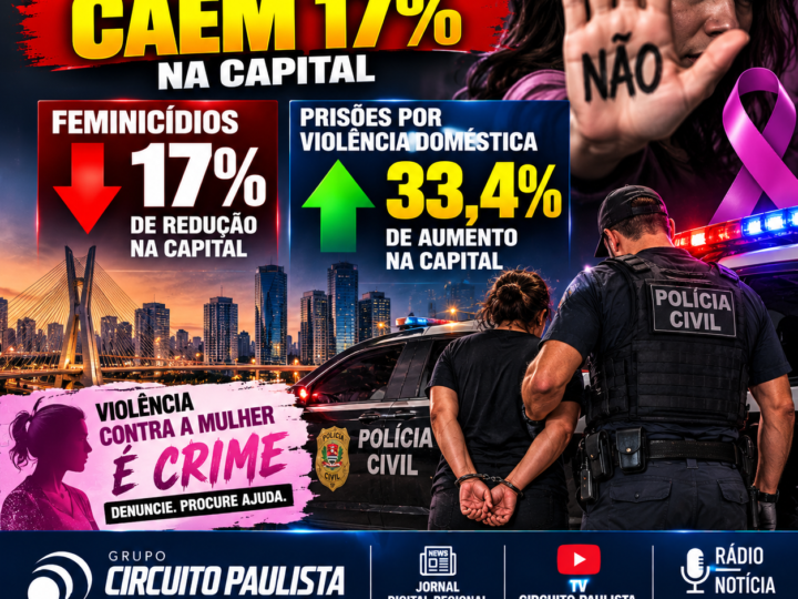 Feminicídios caem 17% na capital e prisões por violência doméstica aumentam 33,4%