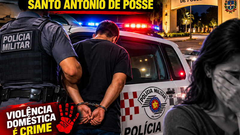 POLÍCIA MILITAR PRENDE INDIVÍDUO POR VIOLÊNCIA DOMÉSTICA EM SANTO ANTÔNIO DE POSSE